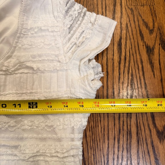 Good Days Project White Lace Tiered V-Neck Cap Sleeve Top Size XL - Picture 7 of 8